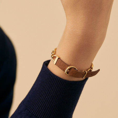 Bracelet souple TWIGGY - Doré / Camel - Bracelets  | Agatha