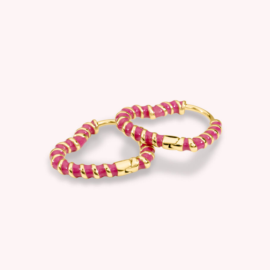 Créoles SESHA - Rose / Doré - Boucles d'oreilles  | Agatha