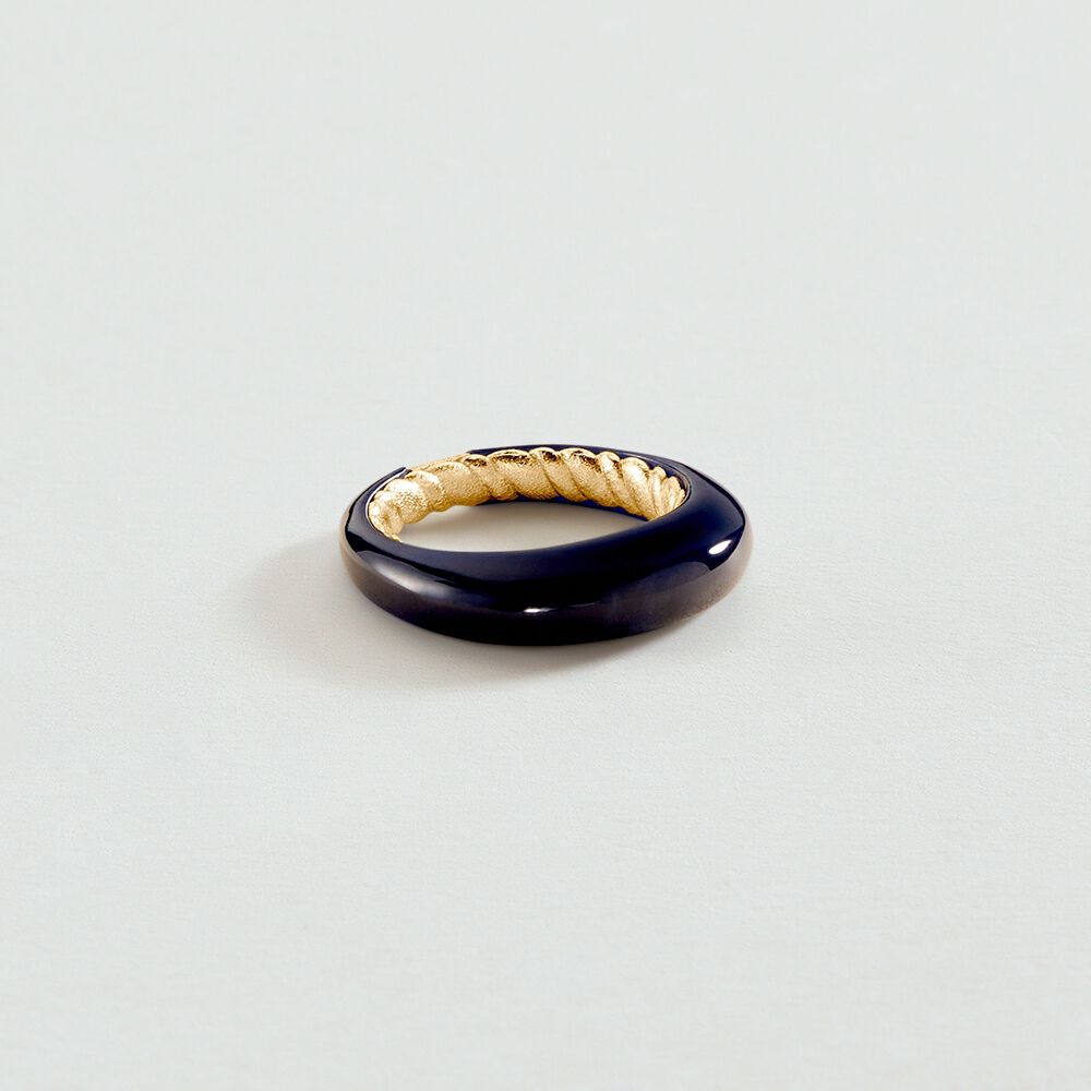 Bague fine TORSADES - Bleu / Doré - Bagues  | Agatha