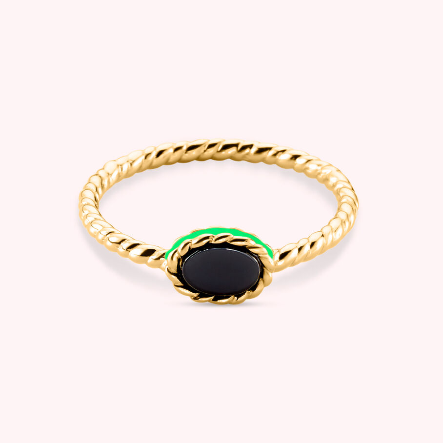 Bague fine ATMA - Onyx/ vert - Bagues  | Agatha