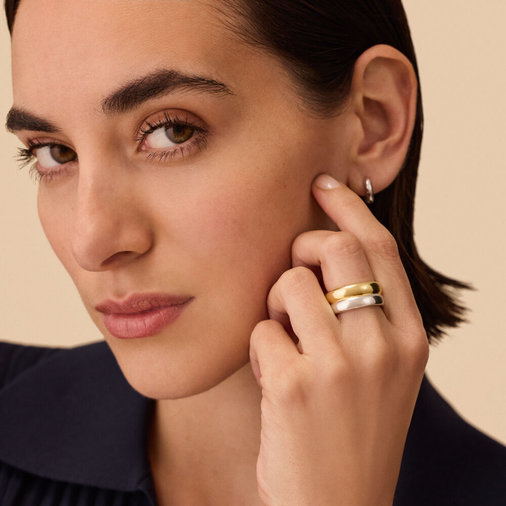 Bague large DUA - Argenté / Doré - Bagues  | Agatha
