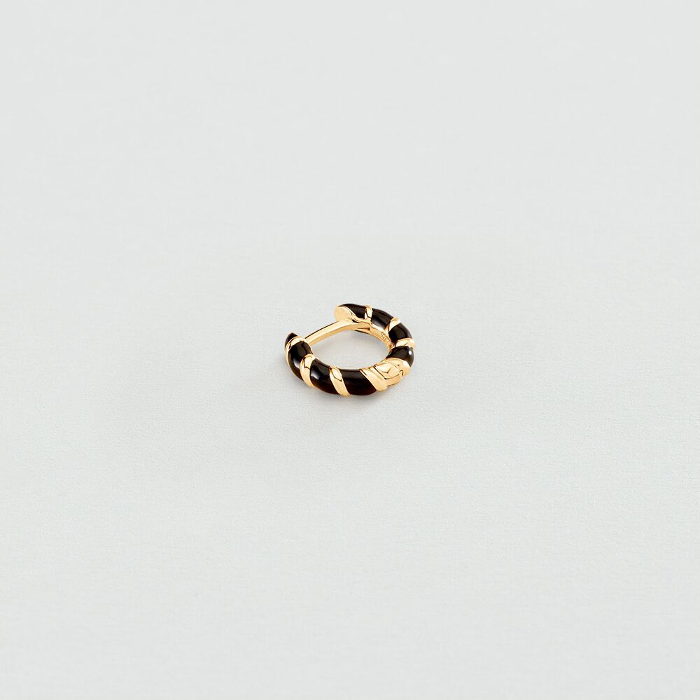 Piercing créole MIX& MATCH - Noir / Doré - Bijoux sans pierre  | Agatha