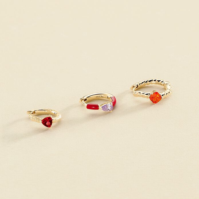 Piercing créole STUNNING - Multicolore / Doré - Piercings  | Agatha