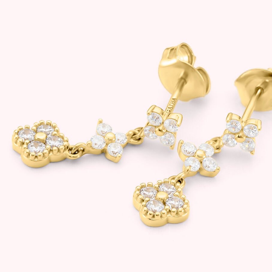 Boucles d'oreilles pendantes BELOVED - Cristal / Doré - Boucles d'oreilles  | Agatha