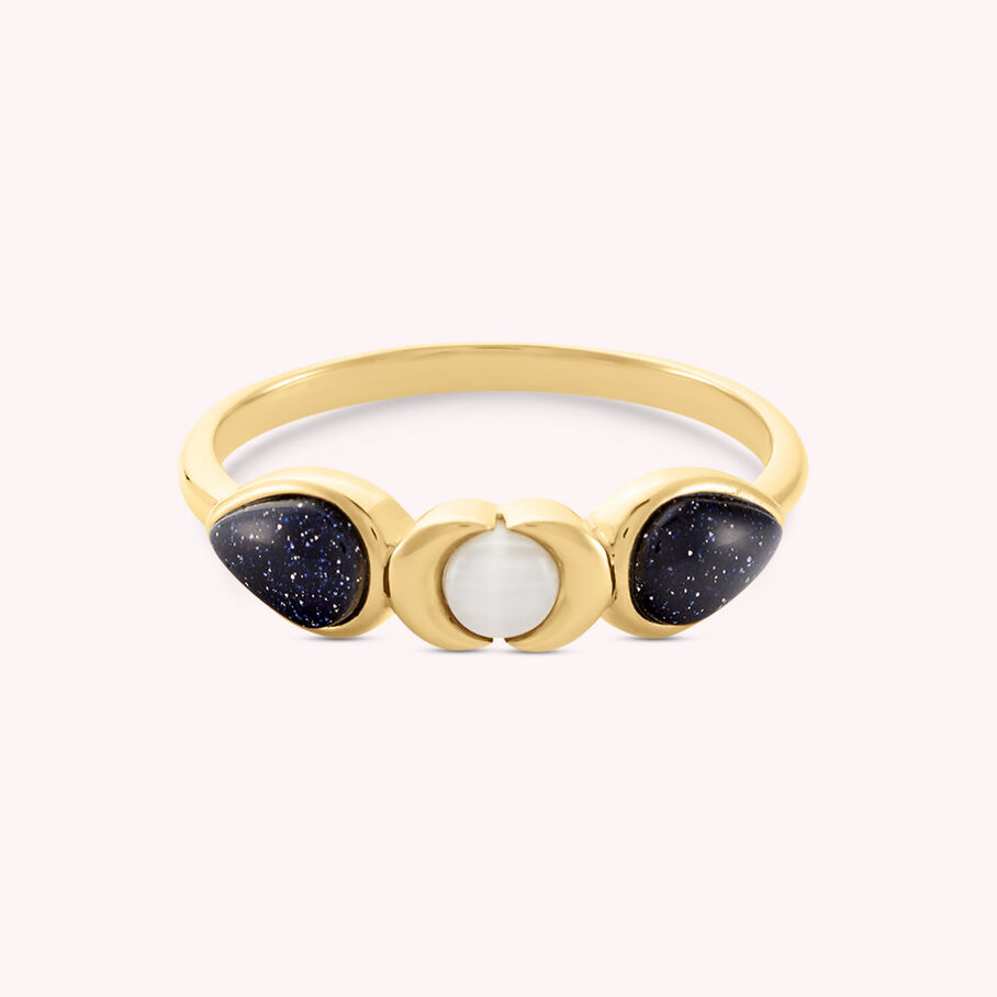 Bague fine CREPUSCULE - Bleu / Doré - Bagues  | Agatha