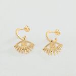 Créoles LUCKY EYE - Vert / Doré - Boucles d'oreilles  | Agatha
