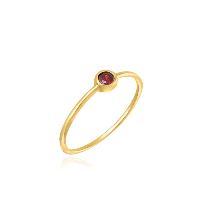 Bague fine BRILLANT - Rouge / Doré - Bagues  | Agatha