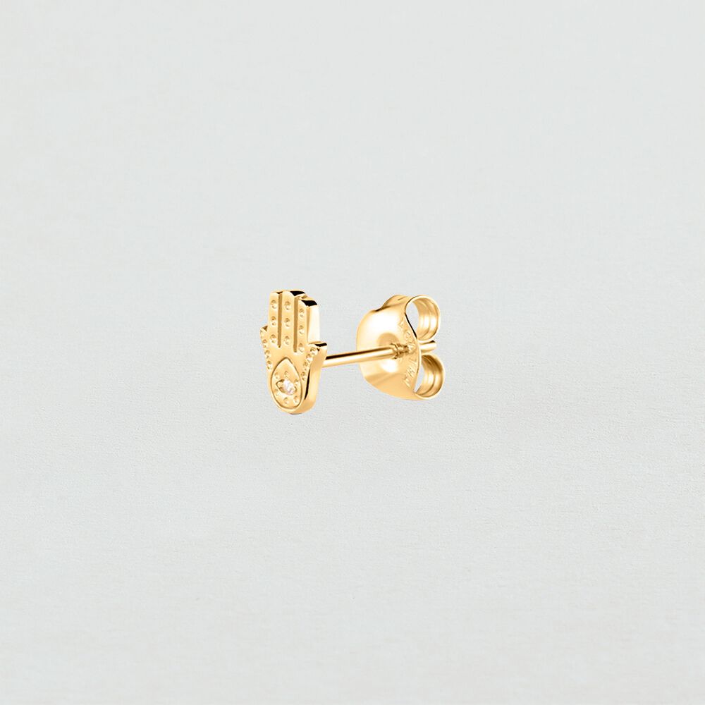 Piercing puce FATMA - Cristal / Dor&eacute; - Argent v&eacute;ritable  | Agatha