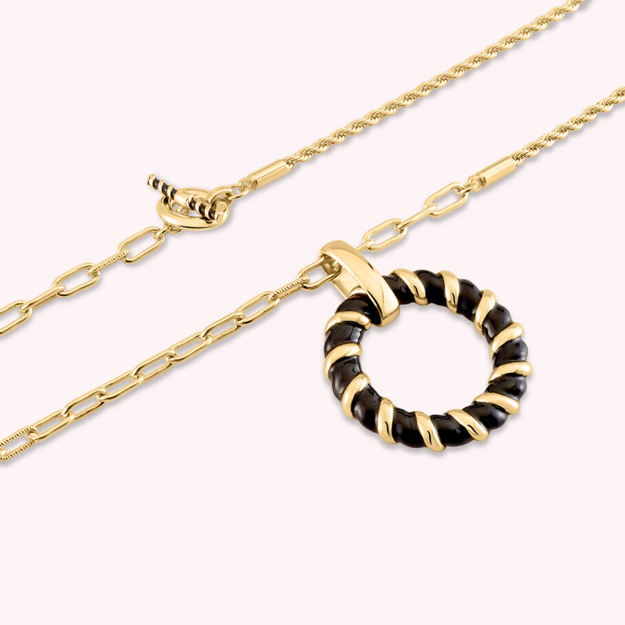 Collier mi-long SESHA - Noir / Doré - Colliers  | Agatha