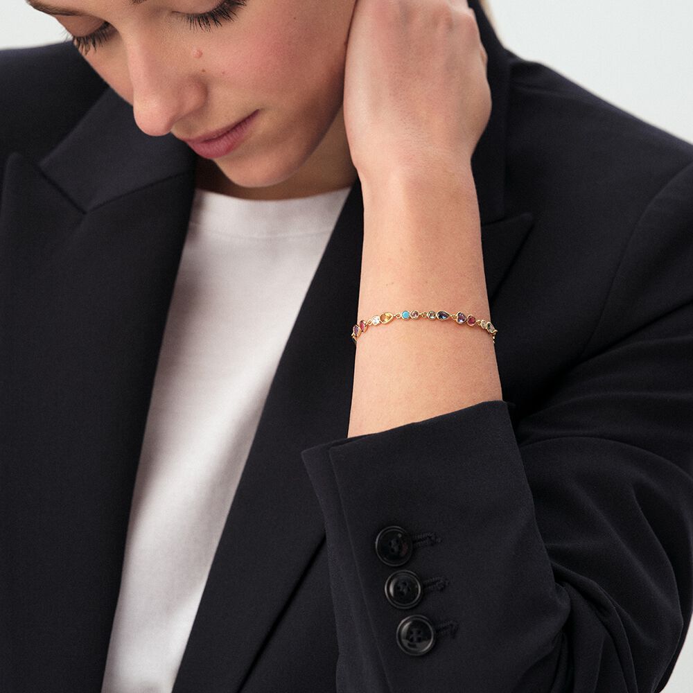 Bracelet souple CANDY - Multicolore / Dor&eacute; - Bracelets fantaisie  | Agatha