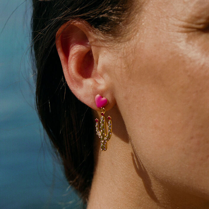 Boucles d'oreilles pendantes RODEO - Multicolore / Doré - Boucles d'oreilles  | Agatha