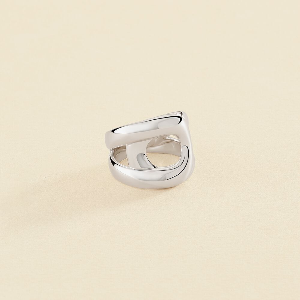 Bague large CURVE - Argenté - Bagues  | Agatha