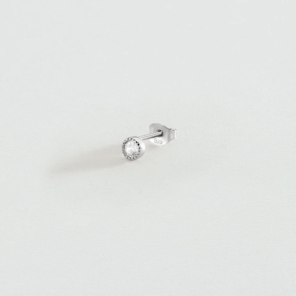 Piercing puce GRAINETTI - Cristal / Argent&eacute; - Argent v&eacute;ritable  | Agatha