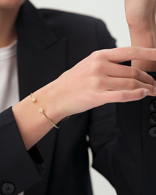 Jonc BELOVED - Cristal / Doré - Bracelets fantaisie  | Agatha Jonc BELOVED - Cristal / Doré - Bracelets fantaisie  | Agatha