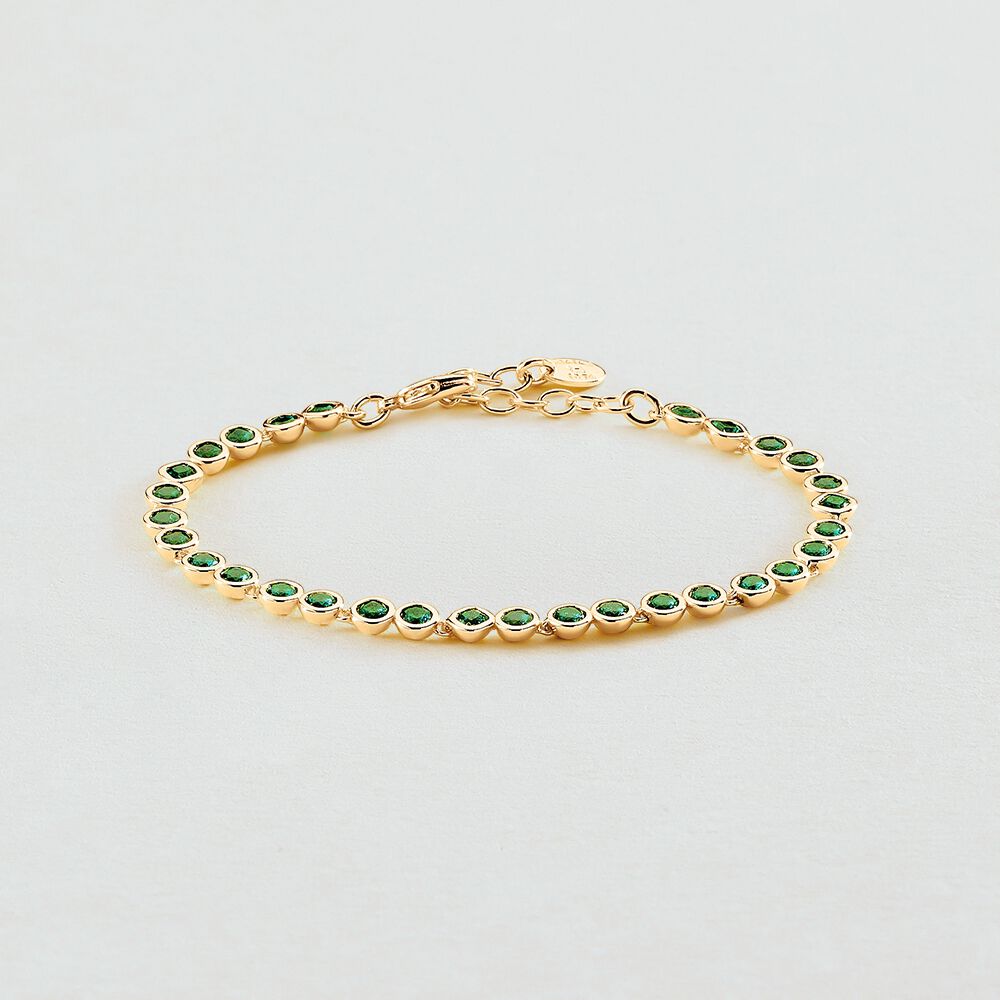 Bracelet souple ADAMAS - Vert / Doré - Bracelets chaîne  | Agatha