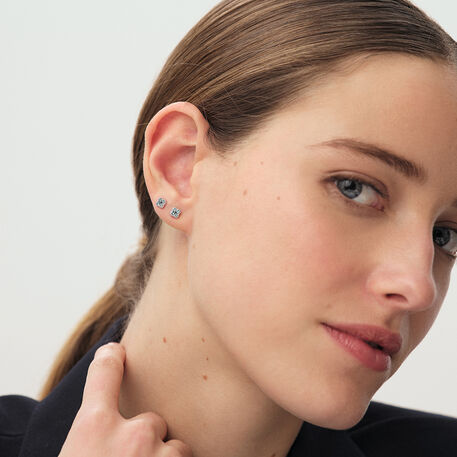 Boucles d'oreilles puces BELOVED - Turquoise / Argenté - Boucles d'oreilles puces  | Agatha