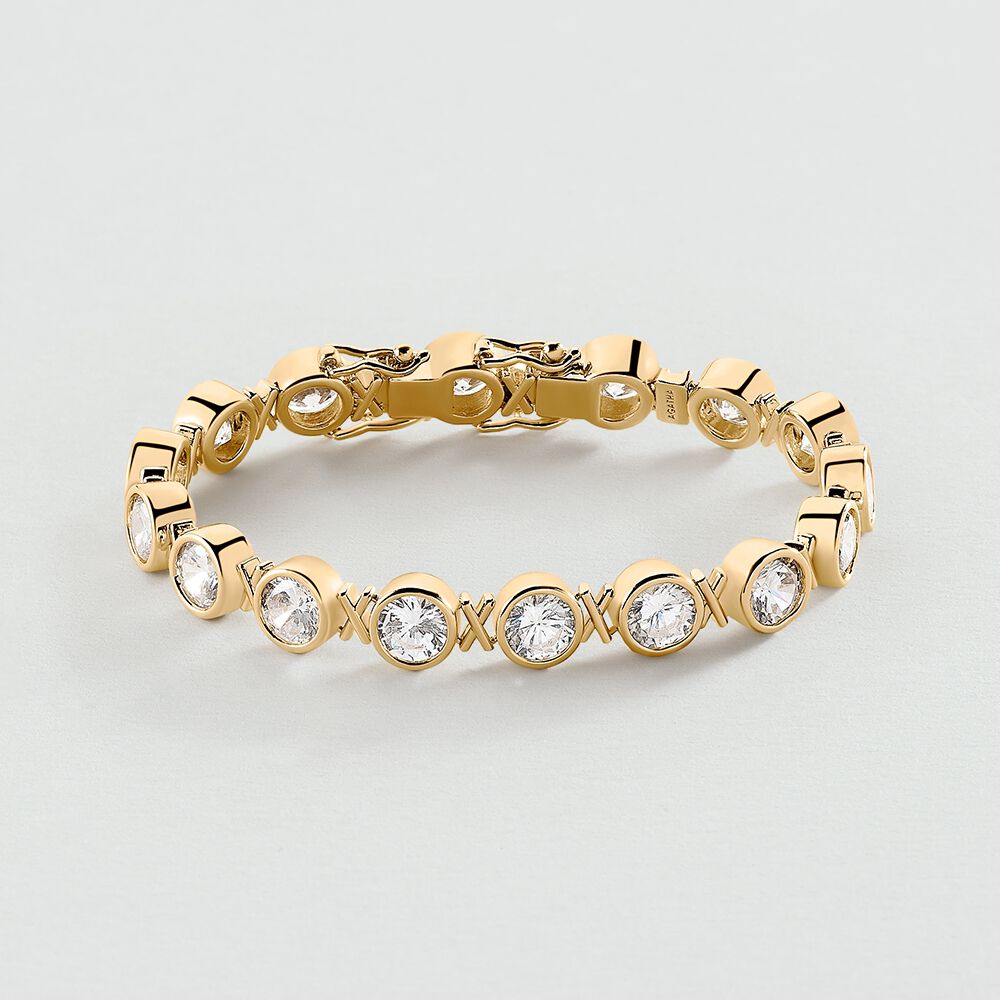 Bracelet souple N-13 - Cristal / Doré - Bracelets fantaisie  | Agatha