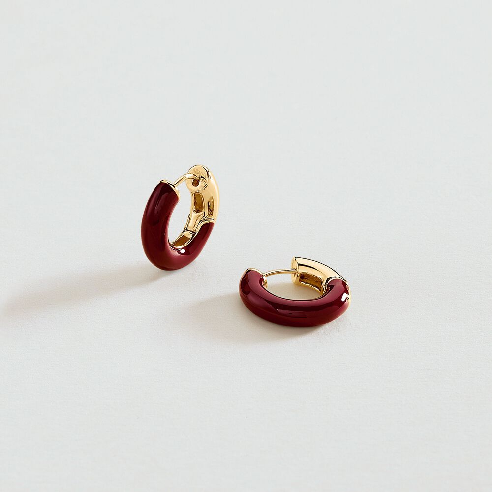 Créoles LEO - Bordeaux / Doré - Boucles d'oreilles fantaisies  | Agatha