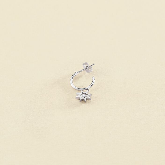 Piercing créole BIG STAR - Cristal / Argenté - Piercings  | Agatha
