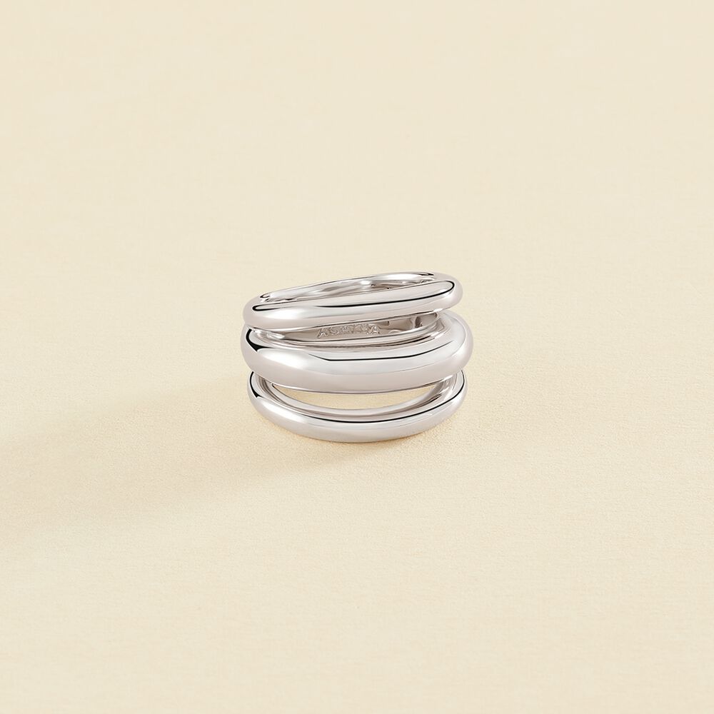 Bague large TRIJONC - Argenté - Bagues  | Agatha