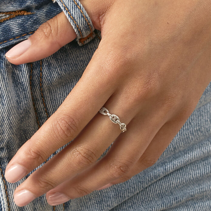Bague fine ETREINTE - Cristal / Argenté - Bagues  | Agatha
