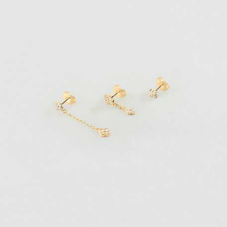 Piercing puce MIX& MATCH - Cristal / Doré - Piercings  | Agatha
