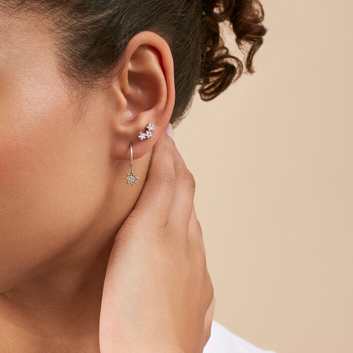 Piercing créole BIG STAR - Cristal / Argenté - Piercings  | Agatha