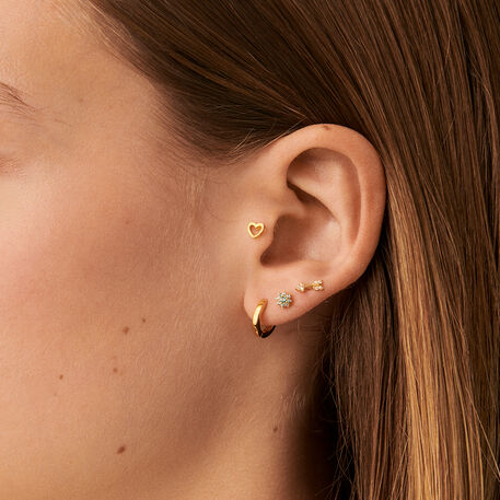 Piercing puce FLEURIE - Turquoise / Doré - Piercings  | Agatha