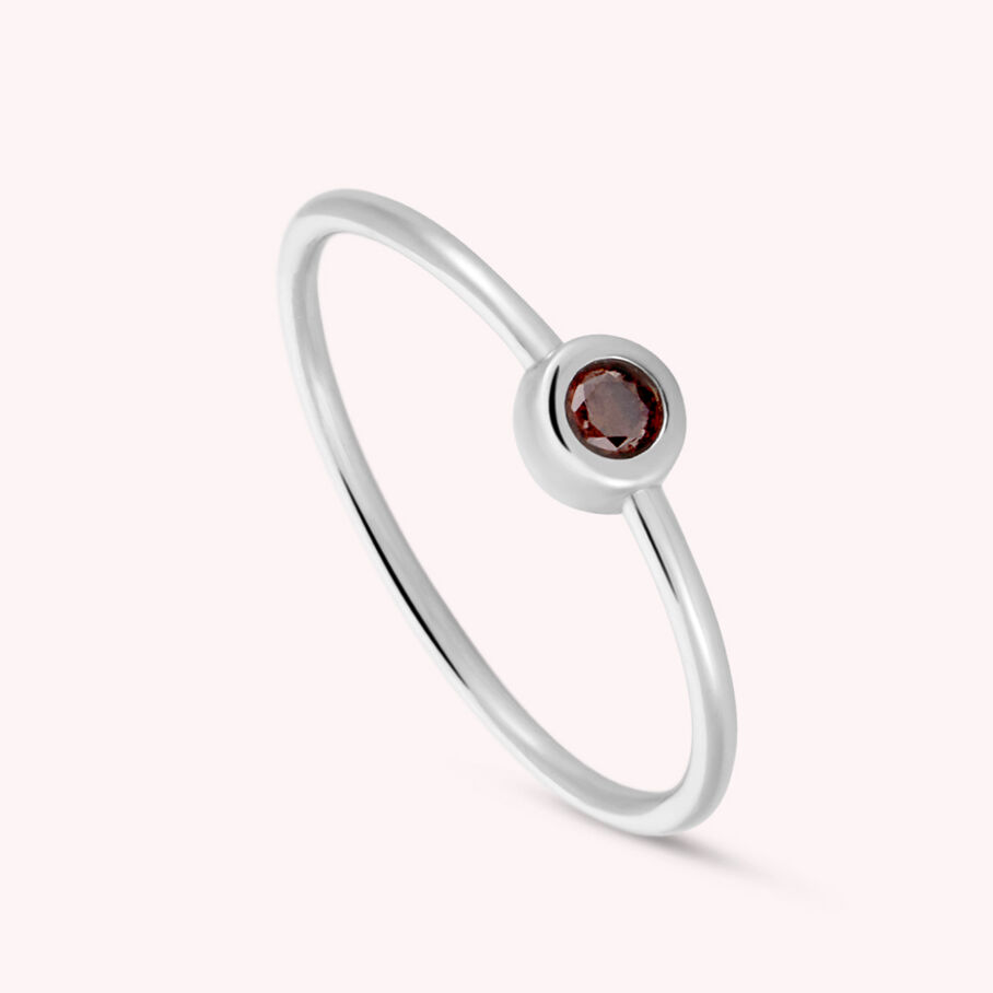 Bague fine BRILLANT - Marron / Argenté - Bagues  | Agatha