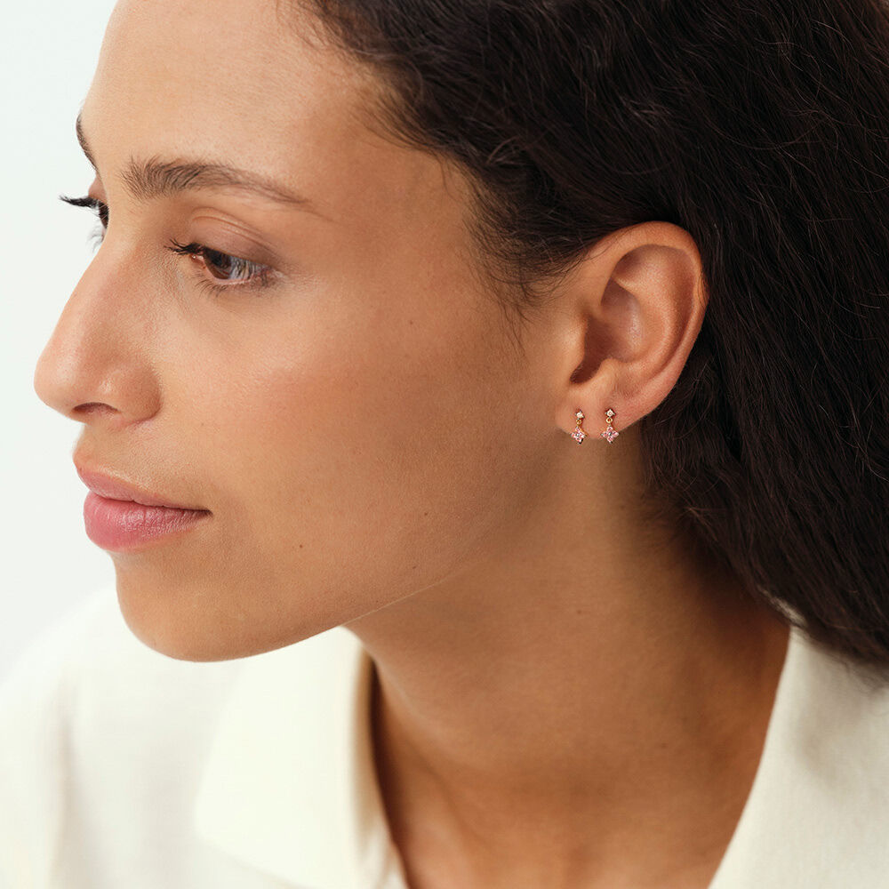 Boucles d'oreilles puces BELOVED - Rose / Dor&eacute; - Boucles d'oreilles puces  | Agatha