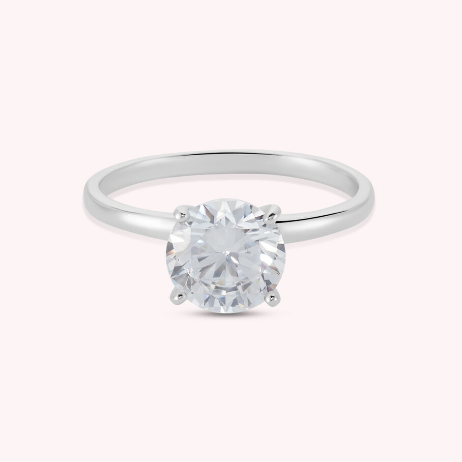 Bague fine DIAMS - Cristal / Argenté - Bagues  | Agatha