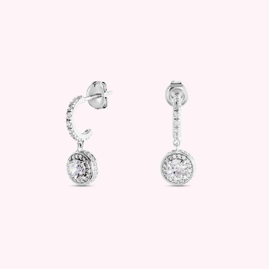 Créoles IMPERIAL - Cristal / Argenté - Boucles d'oreilles  | Agatha