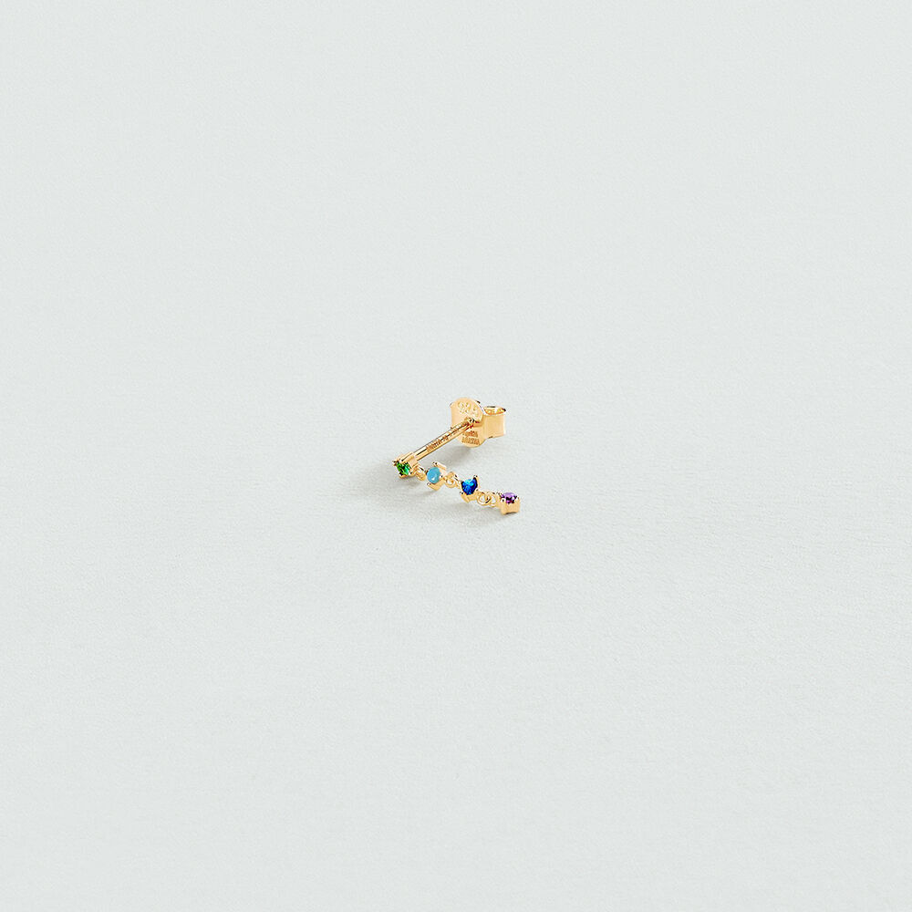 Piercing puce LISE - Bleu / Doré - Piercings  | Agatha