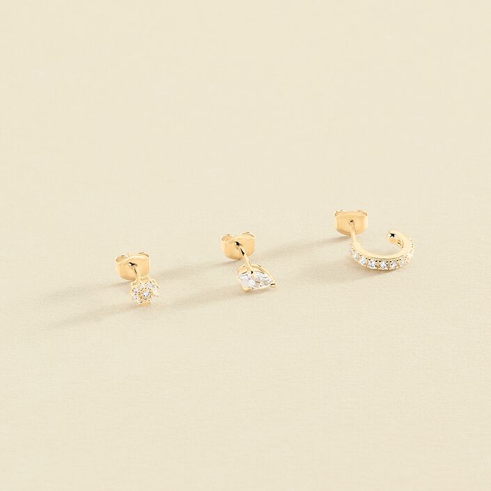 Piercing puce PARADIS - Cristal / Doré - Piercings  | Agatha