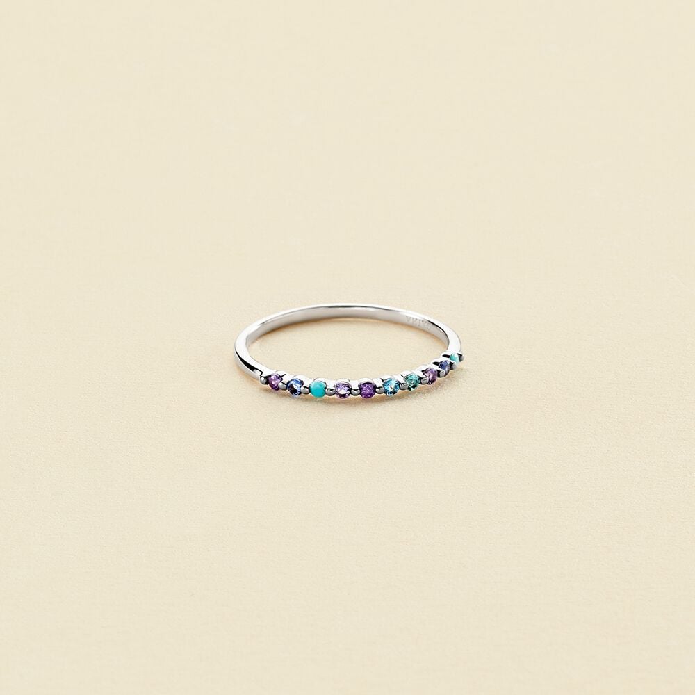 Bague fine BELOVED Multicolore Argent