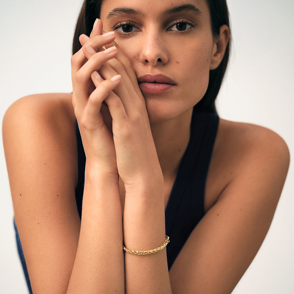 Bracelet souple MAILLE PALMIER - Dor&eacute; - Bracelets fantaisie  | Agatha