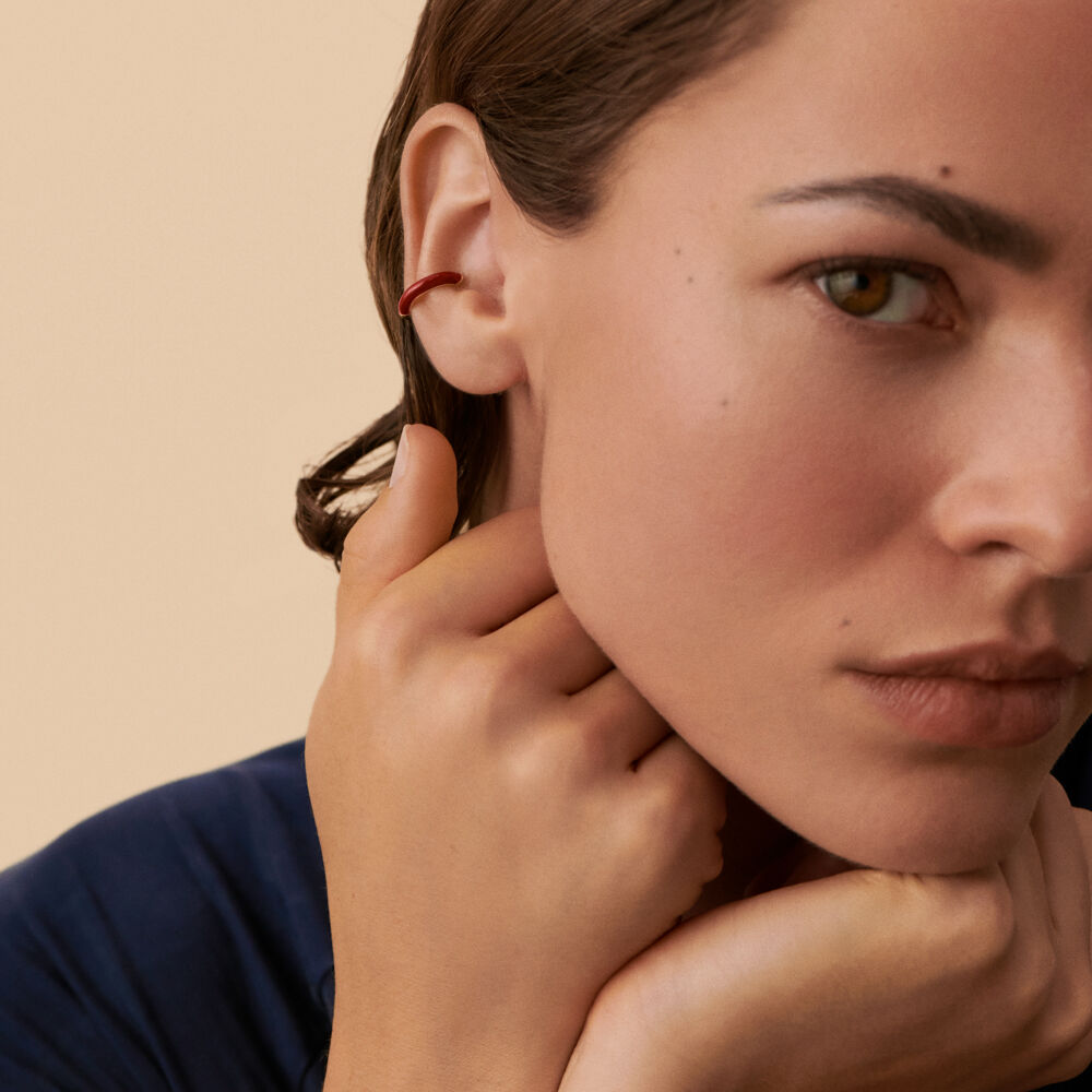 Faux piercing LEIANA - Bordeaux / Doré - Bijoux sans pierre  | Agatha