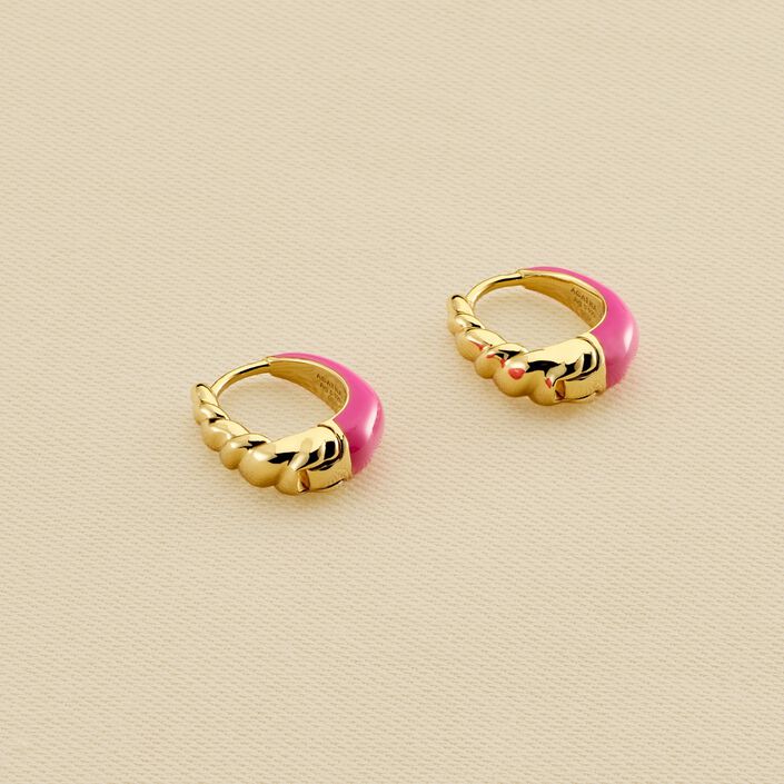 Créoles ATMA - Rose / Doré - Boucles d'oreilles  | Agatha