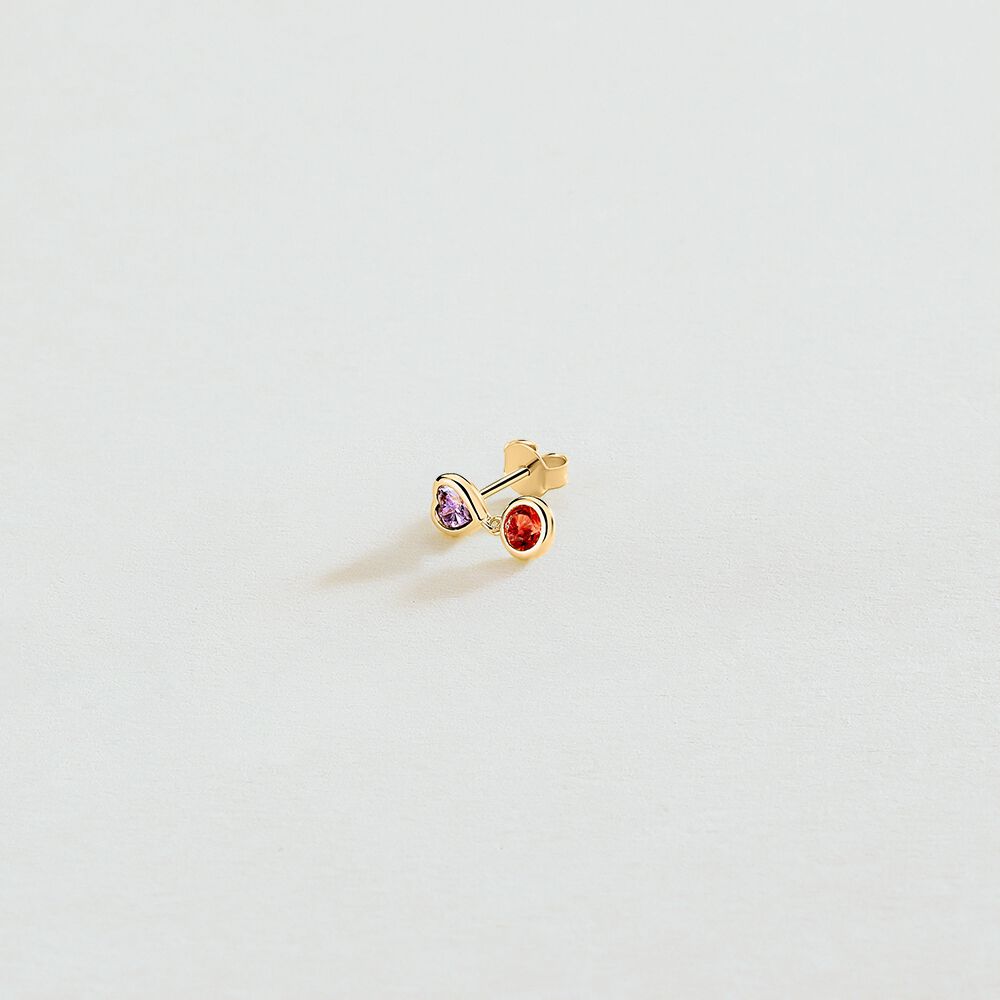 Piercing puce LILA - Violet / Doré - Piercings  | Agatha