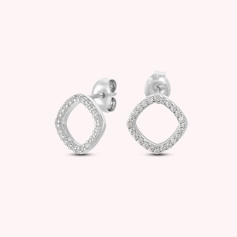 Boucles d'oreilles puces SISSI - Cristal / Argenté - Boucles d'oreilles puces  | Agatha
