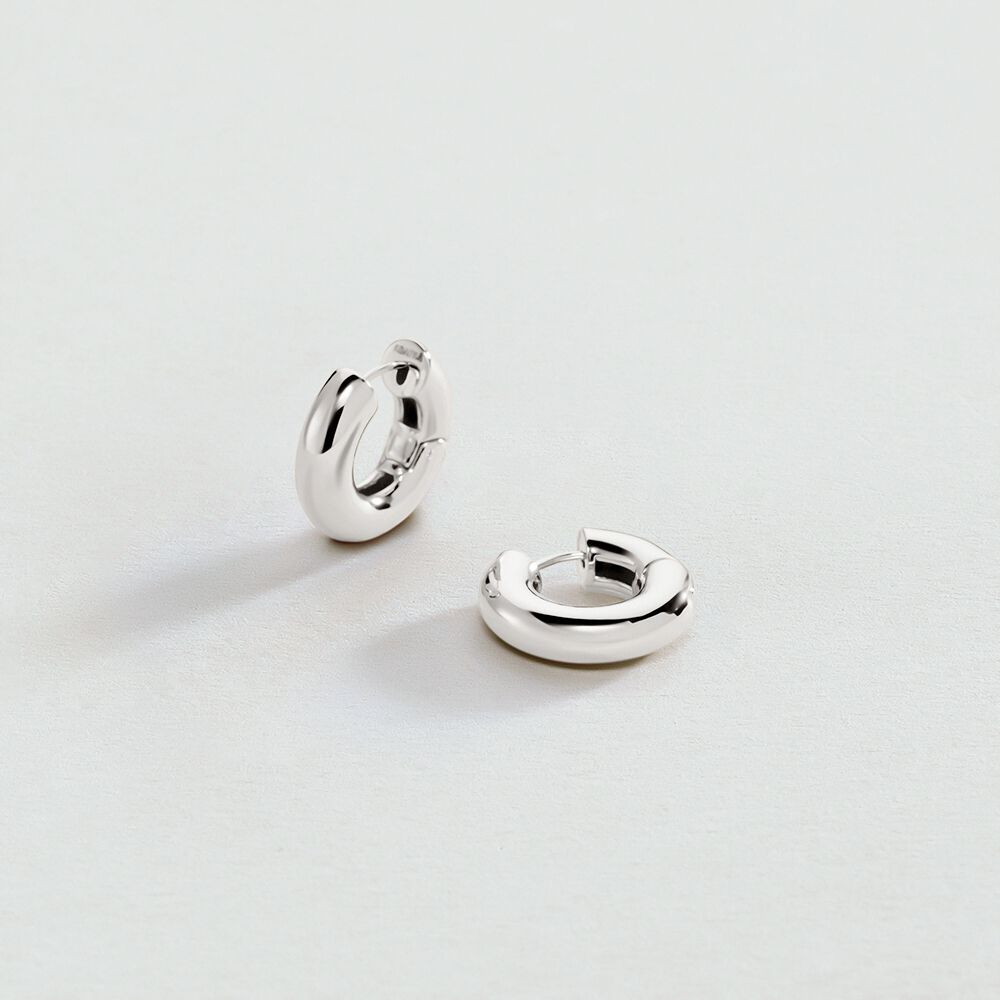 Créoles LEO - Argenté - Boucles d'oreilles fantaisies  | Agatha