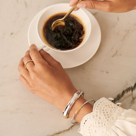 Jonc BAMBOO - Argenté / Doré - Bracelets  | Agatha