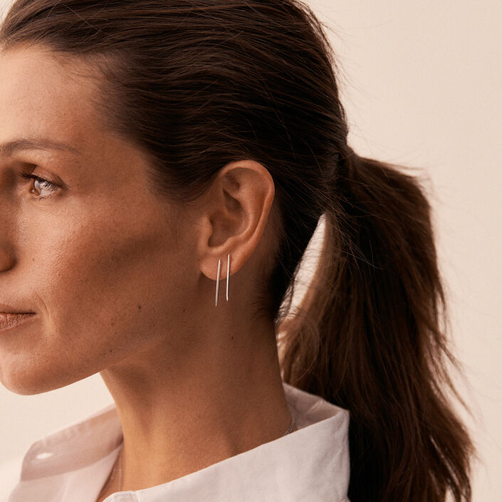 Boucles d'oreilles pendantes RADIEUX - Argenté - Boucles d'oreilles  | Agatha