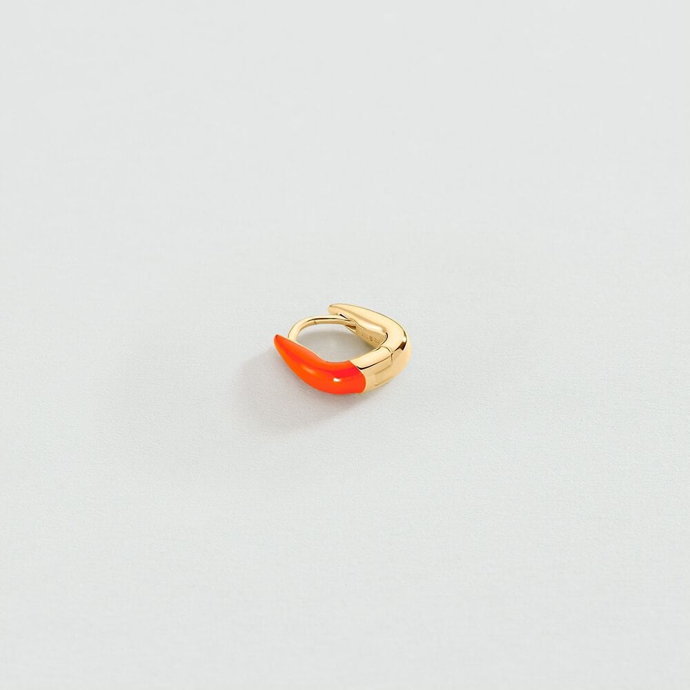 Piercing créole SUZETTE - Orange / Doré - Bijoux sans pierre  | Agatha