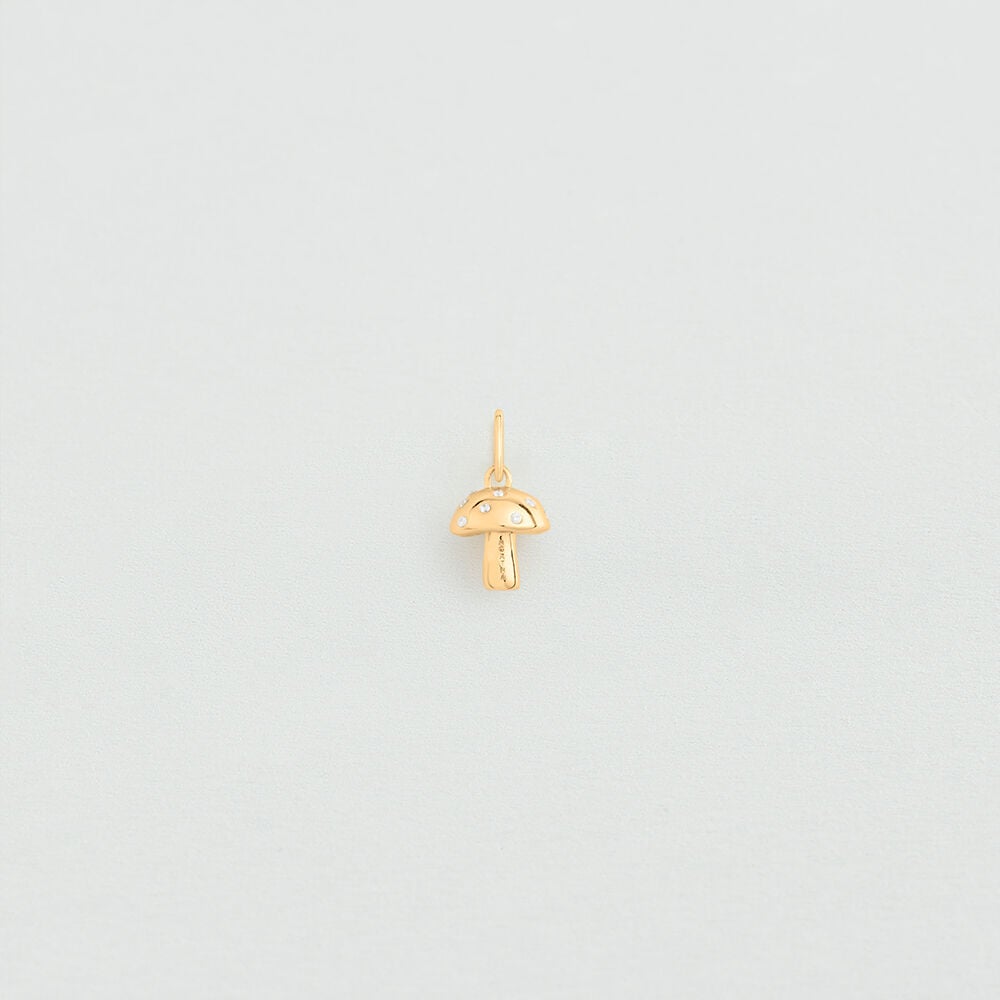 Pendentif CHAMPIGNON - Cristal / Dor&eacute;