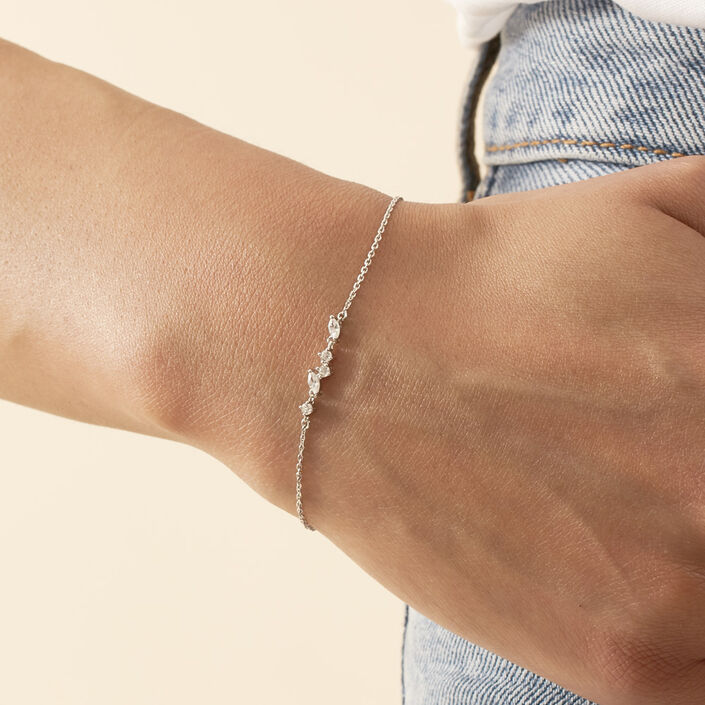 Bracelet souple PLEIADES - Cristal / Argenté - Bracelets  | Agatha