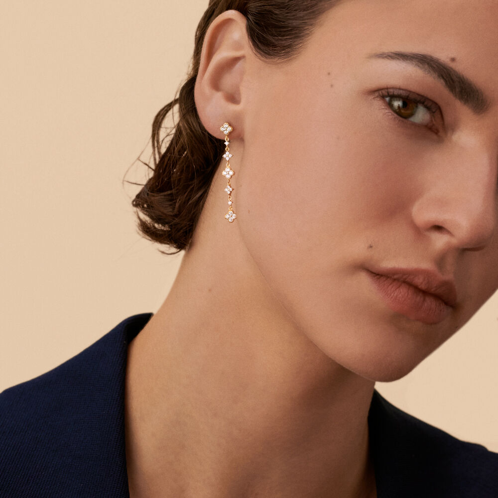 Boucles d'oreilles pendantes BELOVED - Cristal / Dor&eacute; - Boucles d'oreilles fantaisies  | Agatha