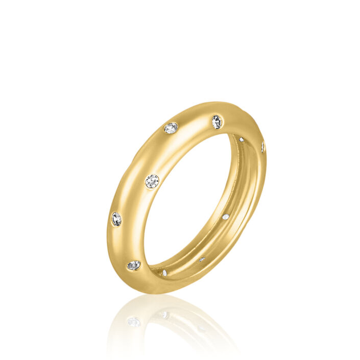 Bague fine PURE - Cristal / Doré - Bagues  | Agatha