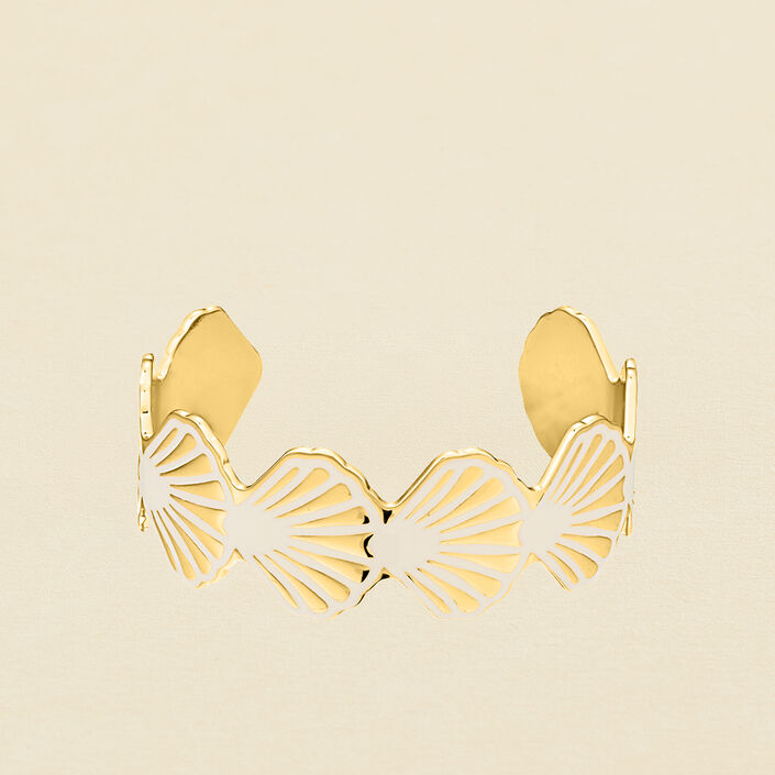 Manchette COQUIPOP - Beige / Doré - Bracelets  | Agatha