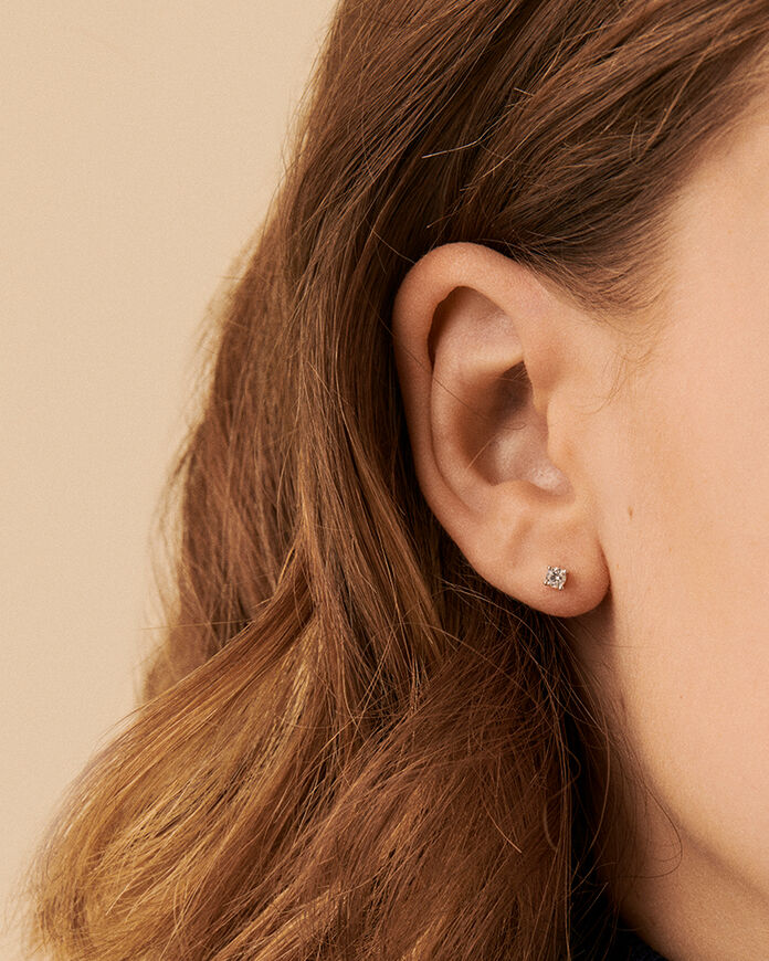 Boucles d'oreilles puces SOL - Cristal / Argenté - Boucles d'oreilles puces  | Agatha